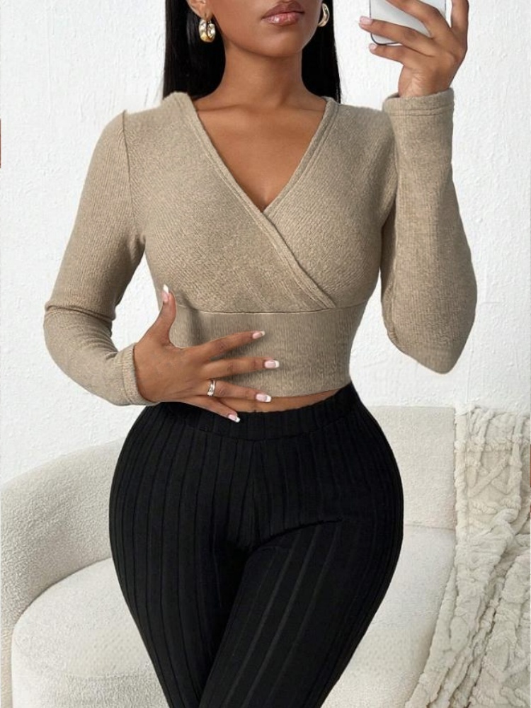 Women Long Sleeve Crop Top V N - đánh giá và giá Street Fashion Y2K
