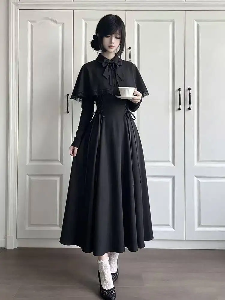Women Black Gothic Lolita Midi - đánh giá và giá Fashion Street Night